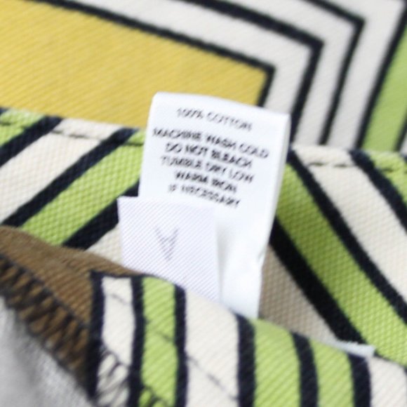 LOFT 8 Geometric Mustard Yellow Olive Green Retro Button Skirt vintage - Picture 4 of 4